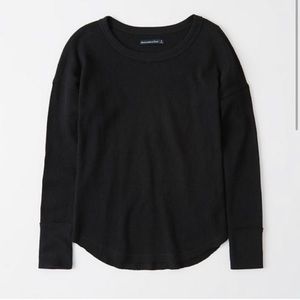 Abercrombie Long Sleeve Waffle Black L Women’s Size Large